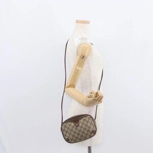 GUCCI GG Supreme Web Sherry Line Bag PVC Beige Gold 89 02 066 Auth BA8617